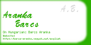 aranka barcs business card